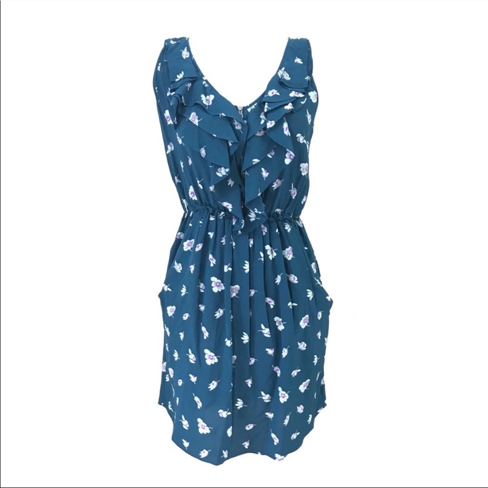Rebecca Taylor • Floral Ruffle Silk Dress